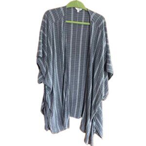 Terra & Sky Plus Cover Up, Grey with Short Kimono Sleeves Size 0X (14W) NWOT